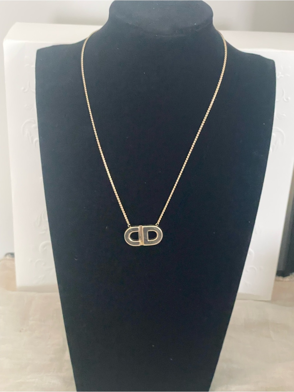 Dior Gold Tone 'CD' Pendant Necklace